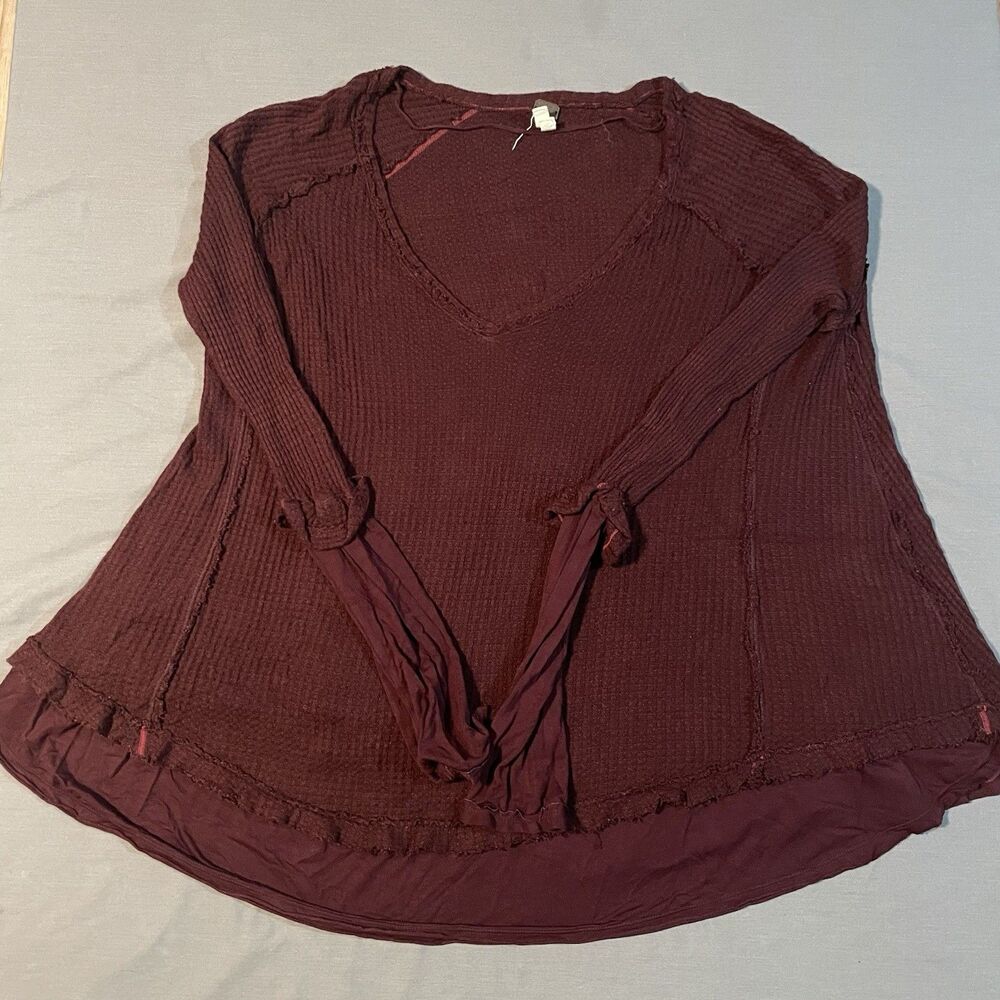 Free People We The Free Catalina Beige Thermal Top Womens Size Large